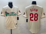 Men's Philadelphia Phillies #28 Alec Bohm Cream Phanatic Limited Stitched Jersey Cheap