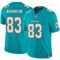 Cheap Men's Miami Dolphins #83 Tahj Washington Aqua 2025 Draft F.U.S.E. Vapor Limited Football Stitched Jersey