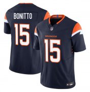 Men's Denver Broncos #15 Nik Bonitto Navy F.U.S.E. Vapor Limited Football Stitched Jersey Cheap Wholesale