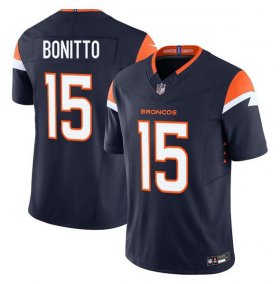 Men\'s Denver Broncos #15 Nik Bonitto Navy F.U.S.E. Vapor Limited Football Stitched Jersey Cheap Wholesale
