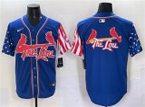 Cheap Men's St. Louis Cardinals Team Big Logo Royal Independence Day Vapor Premier Limited Stitched Baseball Jerseys