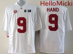 Wholesale Cheap Men\'s Alabama Crimson Tide #9 Da\'Shawn Hand White 2016 BCS College Football Nike Limited Jersey