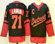 Men's Detroit Red Wings #71 Dylan Larkin Black 2025 Stadium Series Stitched Jersey Cheap