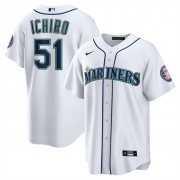 Men's Seattle Mariners #51 Ichiro Suzuki White Cool Base Stitched Baseball Jersey Cheap Wholesale