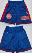 Cheap Men's Detroit Pistons Blue Shorts (Run Small)