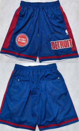 Cheap Men\'s Detroit Pistons Blue Shorts (Run Small)