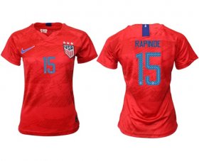 Wholesale Cheap Women\'s USA #15 Rapinoe Away Soccer Country Jersey