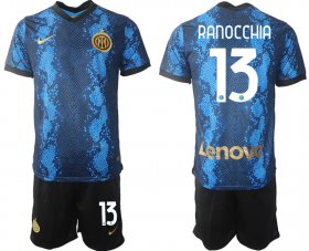 Wholesale Cheap Men 2021-2022 Club Inter Milan home blue 13 Nike Soccer Jersey