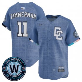 Men\'s Washington Nationals #11 Ryan Zimmerman Blue 2025 City Connect Limited Stitched Baseball Jersey Cheap