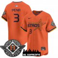 Men's Houston Astros #3 Jeremy Pena Orange 2025 City Connect Limited Stitched Baseball Jersey Cheap