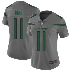 Wholesale Cheap Nike Jets #11 Denzel Mim Gray Women\'s Stitched NFL Limited Inverted Legend Jersey