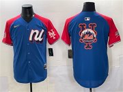 Men's National League New York Mets Team Big Logo Blue Red Alternate 2025 All-Star Edition Limited Stitched Baseball Jersey Cheap Wholesale