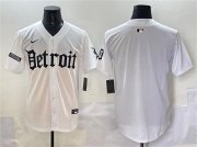 Men's Detroit Tigers Blank White 'Motor Gothic Edition' Vapor Premier Limited Stitched Baseball Jersey Cheap