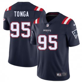 Men\'s New England Patriots #95 Khyiris Tonga Navy 2025 Vapor Limited Football Stitched Jersey Cheap