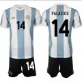 Men's Argentina #14 Palacos White Blue 2024-25 50th Anniversary Home Soccer Jersey Suit Cheap