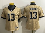 Women's New Orleans Saints #13 Michael Thomas Gold Alternate Vapor Limited Football Stitched Jersey(Run Small) Cheap Wholesale