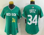 Women's Boston Red Sox #34 David Ortiz Green 2025 City Connect Player Name Limited Jersey
