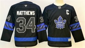 Cheap Men\'s Toronto Maple Leafs #34 Auston Matthews Black 2024-25 Alternate With C Patch Stitched Jersey