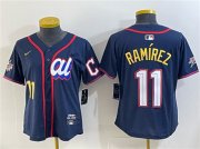 Women's American League #11 Jose Ramirez Navy 2025 All-Star Edition Limited Stitched Baseball Jersey(Run Small) Cheap Wholesale