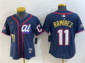 Women\'s American League #11 Jose Ramirez Navy 2025 All-Star Edition Limited Stitched Baseball Jersey(Run Small) Cheap Wholesale