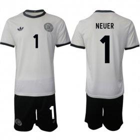 Men\'s Germany #1 Manuel Neuer White 2025 Home Soccer Jersey Suit