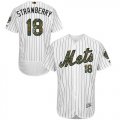 Wholesale Cheap Mets #18 Darryl Strawberry White(Blue Strip) Flexbase Authentic Collection Memorial Day Stitched MLB Jersey