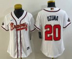 Cheap Women's Atlanta Braves #20 Marcell Ozuna White Gold World Series Champions Cool Base Stitched Jersey