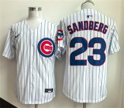 Men's Chicago Cubs #23 Ryne Sandberg White Limited Stitched Baseball Jersey Cheap Wholesale