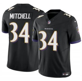 Men\'s Baltimore Ravens #34 Keaton Mitchell Black 2025 F.U.S.E. Vapor Limited Football Jersey Cheap Wholesale