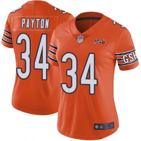 Wholesale Cheap Nike Bears #34 Walter Payton Orange Women\'s Stitched NFL Limited Rush 100th Season Jersey