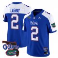 Men's Florida Gators #2 DJ Lagway Royal Alternate 2024 F.U.S.E. Florida Patch Vapor Limited Stitched Football Jersey Cheap Wholesale