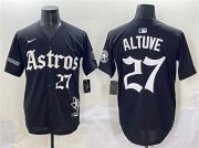 Men's Houston Astros #27 Jose Altuve Black Gothic 'Houston Born Barrio Raised' Limited Stitched Baseball Jersey Cheap