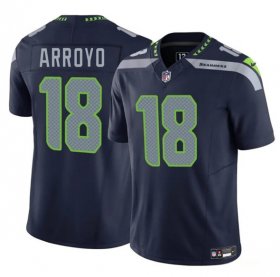Cheap Men\'s Seattle Seahawks #18 Elijah Arroyo Navy 2025 Draft F.U.S.E. Vapor Limited Football Stitched Jersey