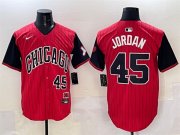 Cheap Men's Chicago White Sox #45 Michael Jordan Red Black 2025 City Connect Limited Stitched Baseball Jersey
