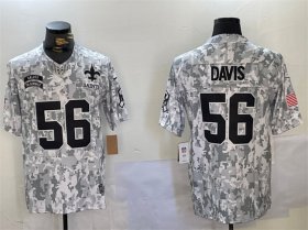 Cheap Men\'s New Orleans Saints #56 Demario Davis 2024 F.U.S.E Arctic Camo Salute To Service Limited Stitched Football Jersey