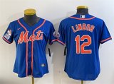 Women's New York Mets #12 Francisco Lindor Royal 2025 Spring Training Cool Base Stitched Baseball Jersey(Run Small) Cheap