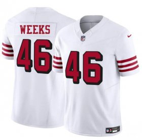 Men\'s San Francisco 49ers #46 Jon Weeks New White 2025 F.U.S.E. Vapor Untouchable Limited Football Stitched Jersey Cheap