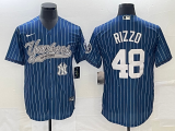Wholesale Cheap Men's New York Yankees #48 Anthony Rizzo Navy With Patch Cool Base Stitched Baseball Jersey
