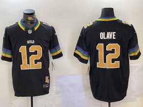 Cheap Men\'s New Orleans Saints #12 Chris Olave Black 2024 F.U.S.E. Vapor Limited Stitched Jerseys