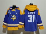 Men's Minnesota Vikings #31 Cam Akers Purple Yellow Ageless Must-Have Lace-Up Pullover Hoodie