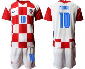 Wholesale Cheap Men 2020-2021 European Cup Croatia home red 10 Nike Soccer Jersey