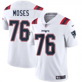 Men\'s New England Patriots #76 Morgan Moses White 2025 Vapor Limited Football Stitched Jersey Cheap