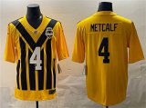 Men's Pittsburgh Steelers #4 DK Metcalf Gold 1933 Throwback Alternate Football Stitched Game Jersey Cheap Wholesale