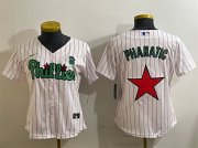 Cheap Women's Philadelphia Phillies Phanatic White Green Stitched Baseball Jersey(Run Small)