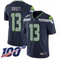 Wholesale Cheap Nike Seahawks #13 Phillip Dorsett Steel Blue Team Color Men's Stitched NFL 100th Season Vapor Untouchable Limited Jersey