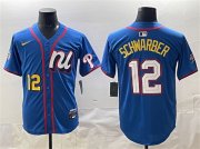 Cheap Men's National League #12 Kyle Schwarber Blue 2025 All-Star Edition Limited Stitched Baseball Jersey