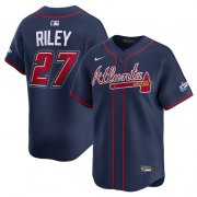 Cheap Men's Atlanta Braves #27 Austin Riley Navy 2025 Speedway Classic Alternate Limited Stitched Baseball Jersey