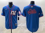 Cheap Men's National League New York Mets Team Big Logo Blue 2025 All-Star Edition Limited Stitched Baseball Jersey