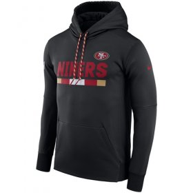 Wholesale Cheap Men\'s San Francisco 49ers Nike Black Sideline ThermaFit Performance PO Hoodie