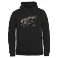 Wholesale Cheap Men's Detroit Red Wings Black Rink Warrior Pullover Hoodie